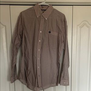 Cinch Men's Geometric Brown Button Down Shirt